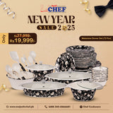 Majestic Luxury Crystal Coated Melamine Dinner Ware 72 Pcs Dinning Set - 8 Persons Serving -308