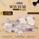 Majestic Luxury Crystal Coated Melamine Dinner Ware 72 Pcs Dinning Set - 8 Persons Serving -305