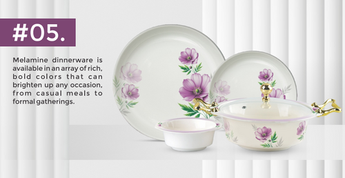 Crystal Coated 100 % Double Glaze Melamine Dinner Set Premium Quality - 80 Pcs Set - 05 Hover