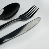 table spoon table fork and knife with pvd black coated