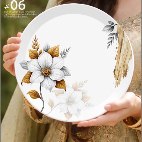 Majestic Luxury Crystal Coated Melamine Dinner Ware 72 Pcs Dinning Set - 8 Persons Serving -106