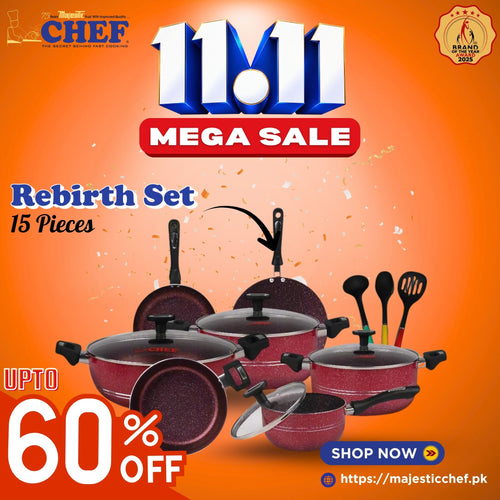 15 Pieces Non Stick Marble Coated Rebirth Gift Pack Set