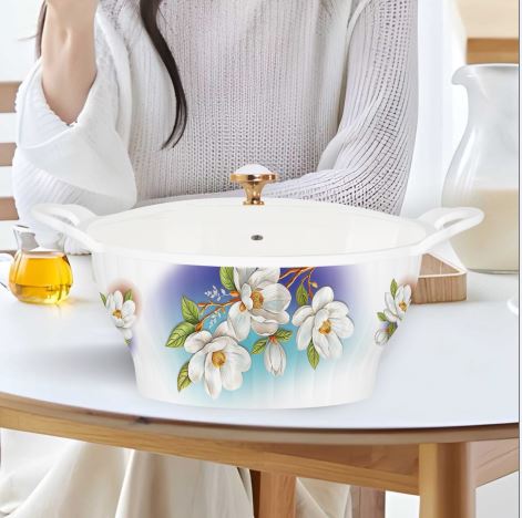Majestic Luxury Crystal Coated Melamine Dinner Ware 72 Pcs Dinning Set - 8 Persons Serving -110 Hover