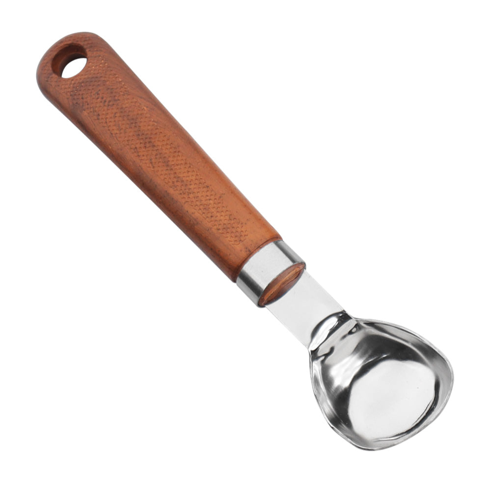 Chef Stainless Steel Ice Cream Scoop With Wooden Texture Handle