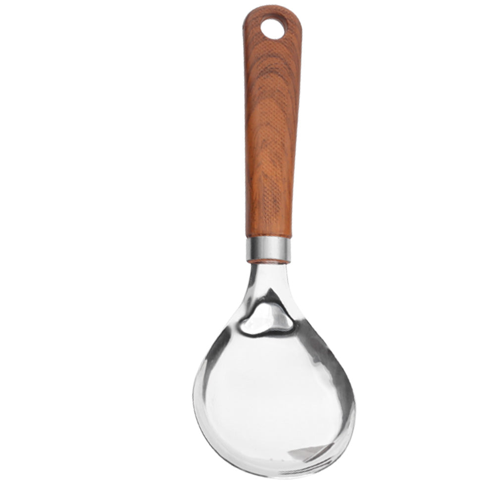 Chef Stainless Steel Curry Spoon With Wooden Texture Handle