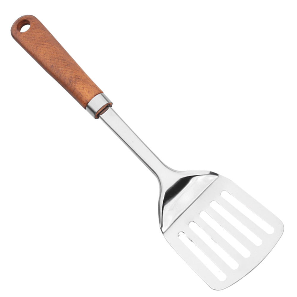 Chef Stainless Steel Rice Spoon - Wooden Texture Handle