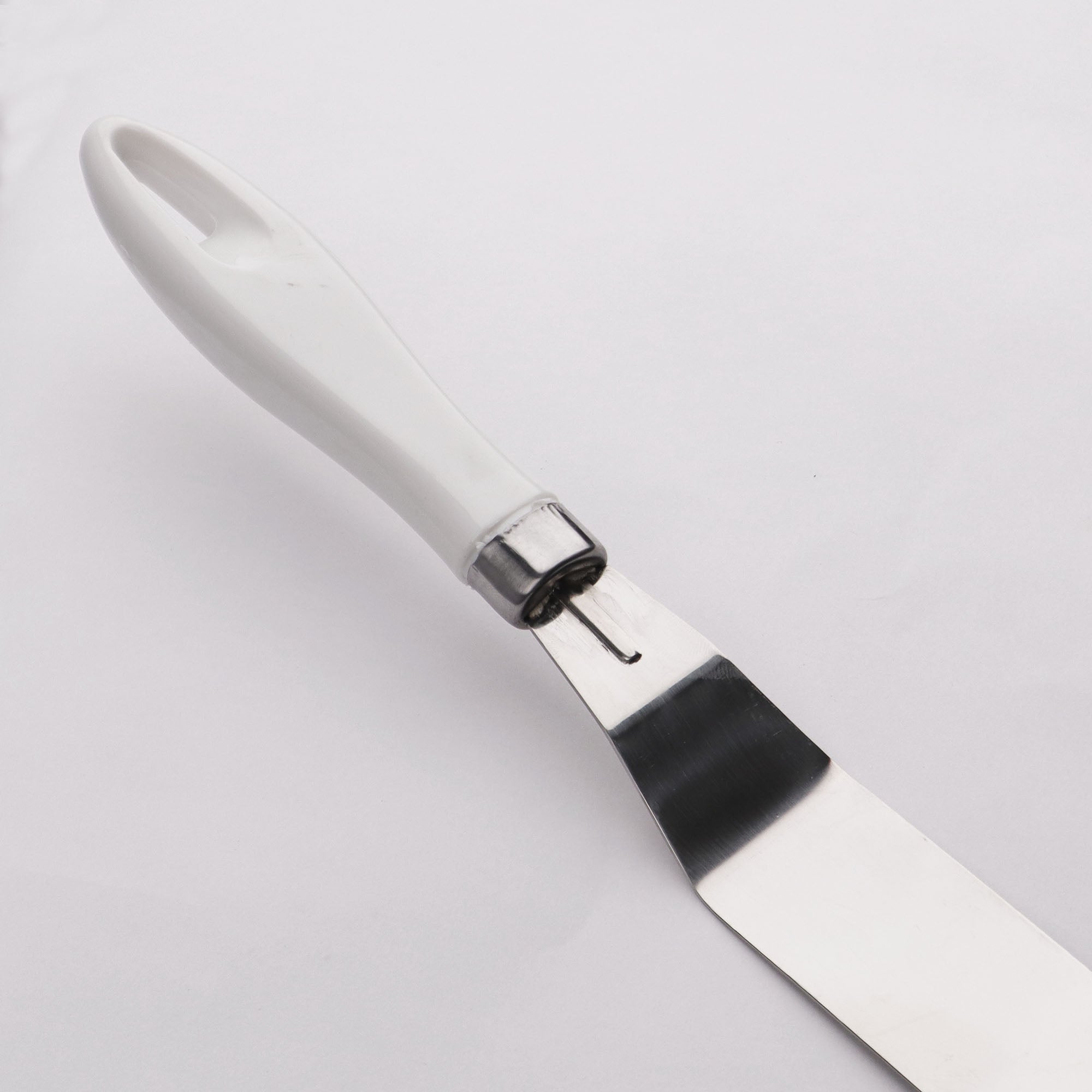 Chef Stainless Steel Cheese Paster and Spreader with White handle
