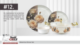 Premium melamine dinner set with crystal-coated finish by Majestic Chef – top cookware brand in Pakistan offering durable and elegant dinnerware.
