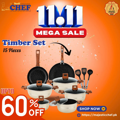 Timber 15-Piece Nonstick Cookware Set