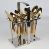 Stainless Steel PVD Coated Cutlery Set WIth Stand -  Hammar