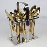 Stainless Steel PVD Coated Cutlery Set WIth Stand -  Hammar