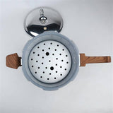 Majestic Chef Aluminum Nonstick Pressure Cooker Steamer Wooden Texture Handle with Extra Glass Lid