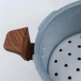 Majestic Chef Aluminum Nonstick Pressure Cooker Steamer Wooden Texture Handle with Extra Glass Lid