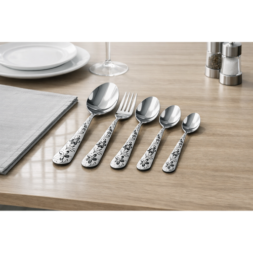 Chef 28 Pcs Stainless Steel Cutlery Set - New Flower