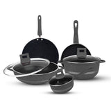 Majestic Chef Marble Coating DIE CAST NONSTICK COOKWARE SET-(08PCS) - Gray
