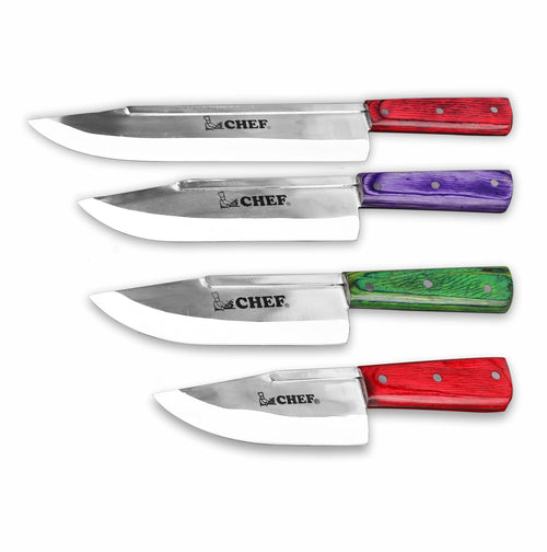 4 Pcs Best Stainless Steel Knife Set / Qurbani Knives Set / Skinner / Meat Knife / Takbeer Knife Hover
