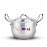 heavy gauge lid, nice packaging 10 pcs, silver steel material, stainless steel kunda and handles knobe, export quality products-chef cookware