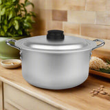 Premium Quality Metal Finish Cooking Pot / Casserole Aluminum Alloy Metal-Silvano With Handle