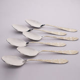 6 Pcs CHEF Nice Stainless Steel Tea Spoon Set Flower- Kitchen Cutlery