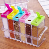 Chef 6 PCs Plastic Spice Shaker Seasoning Boxes Plastic Storage Container - majestic chef cookware
