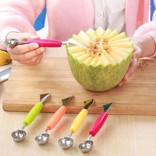 Majestic Chef 1pc Vegetable Fruit Carving Knife Melon Spoon Ice Cream Scoop Kitchen Gadgets Accessories ( Random Color )