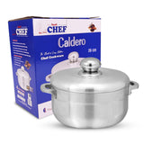 Chef Best Aluminum Export Quality Cooking Pot / Caldero Pot With Aluminum Lid 26 cm-Metal Finish