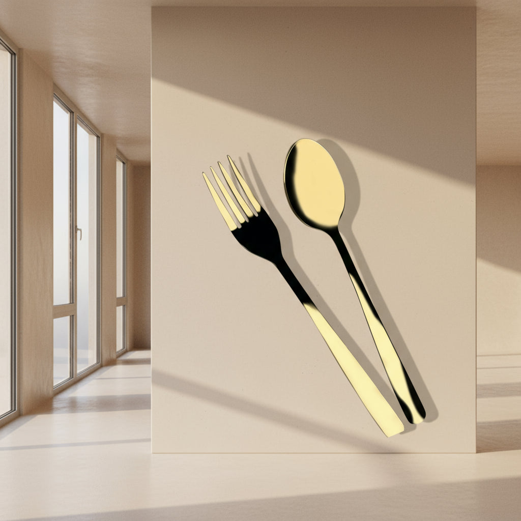 Chef Stainless Steel 28 Pcs PVD Coating Gold Plated Cutlery Set - Simple Elegant, affordable price