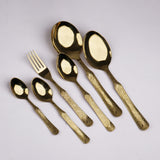 Chef Stainless Steel 28 Pcs PVD Coating Gold Plated Cutlery Gift Box Set - Flower Design