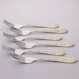 6 Pcs CHEF Nice Stainless Steel Table Fork Set Flower - Kitchen Cutlery