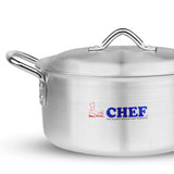 Chef Best 3 Pcs Aluminum Casserole Royal Set - 18,20,22 cm-Metal Finish - majesticchef.pk