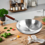 metal finish silver steel frying pan cooking pan at best price in Pakistan-chef cookware