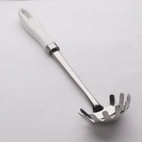 Chef Stainless Steel Spaghettis Spoon Noodle Spoon with White handle