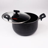best quality nonstick casserole cooking pan with glass lid at sale price - majestic chef cookware