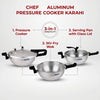 Majestic CHEF Anodized 3 In 1 Pressure Cooker Karahi with Glass Lid