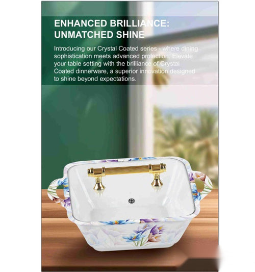 Majestic Luxury Crystal Coated Melamine Dinner Ware 72 Pcs Dinning Set - 8 Persons Serving -410 Hover