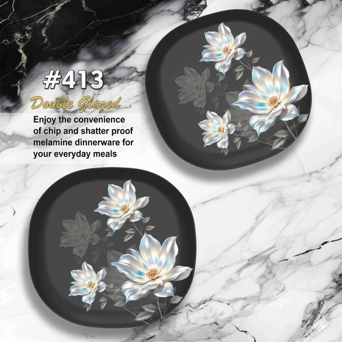 Majestic Luxury Crystal Coated Melamine Dinner Ware 72 Pcs Dinning Set - 8 Persons Serving -413