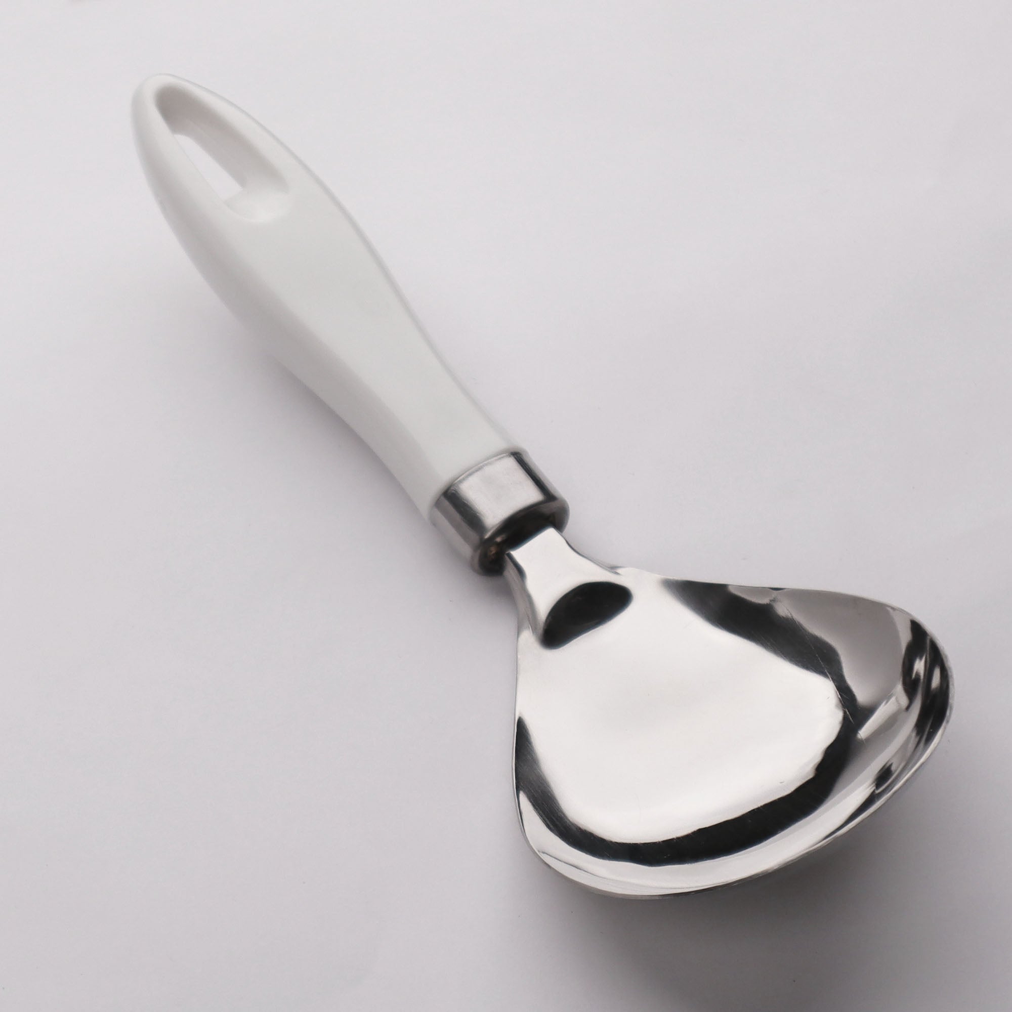 Chef Stainless Steel Curry Spoon with White Handle - Kitchen Gadgets