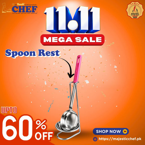 Spoon Rest with Chrome Plated Finish, Stainless Steel - Stand Only