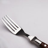 Chef 304 Stainless Steel Steak Fork Spoon And Knife Set Wooden Handle 3 Pcs