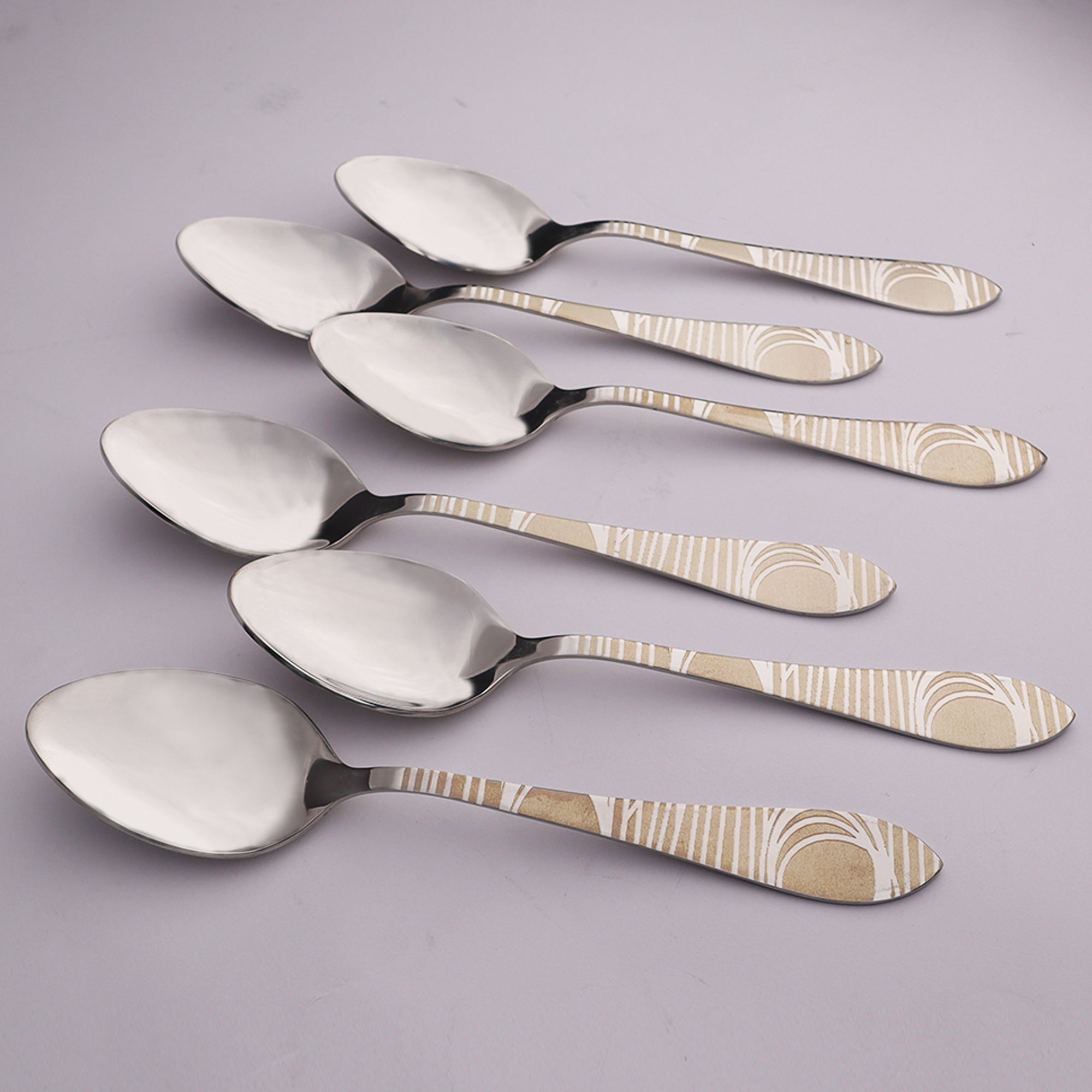 6 Pcs CHEF Nice Stainless Steel Baby Spoon Set 02- Kitchen Cutlery