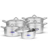 Best Aluminum Cookware 5 Pieces Royal Set / Pateeli Set - 20 cm to 28 cm-Captain Cook