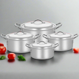 Bright Rose Cookware Set: 24 cm to 36 cm Sizes - Metal Finish