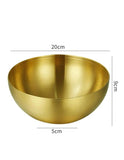 Majestic Chef Stainless Steel Gold Plated Salad Bowl - KOREAN