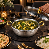 Majestic Chef Royal Serve Stainless Steel Handi with Golden Handles