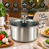 Majestic CHEF HexaCore Premium Stainless Steel Honeycomb Casserole-Cooking Pot