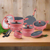 Signature 15-Piece Nonstick Cookware Set - Pink