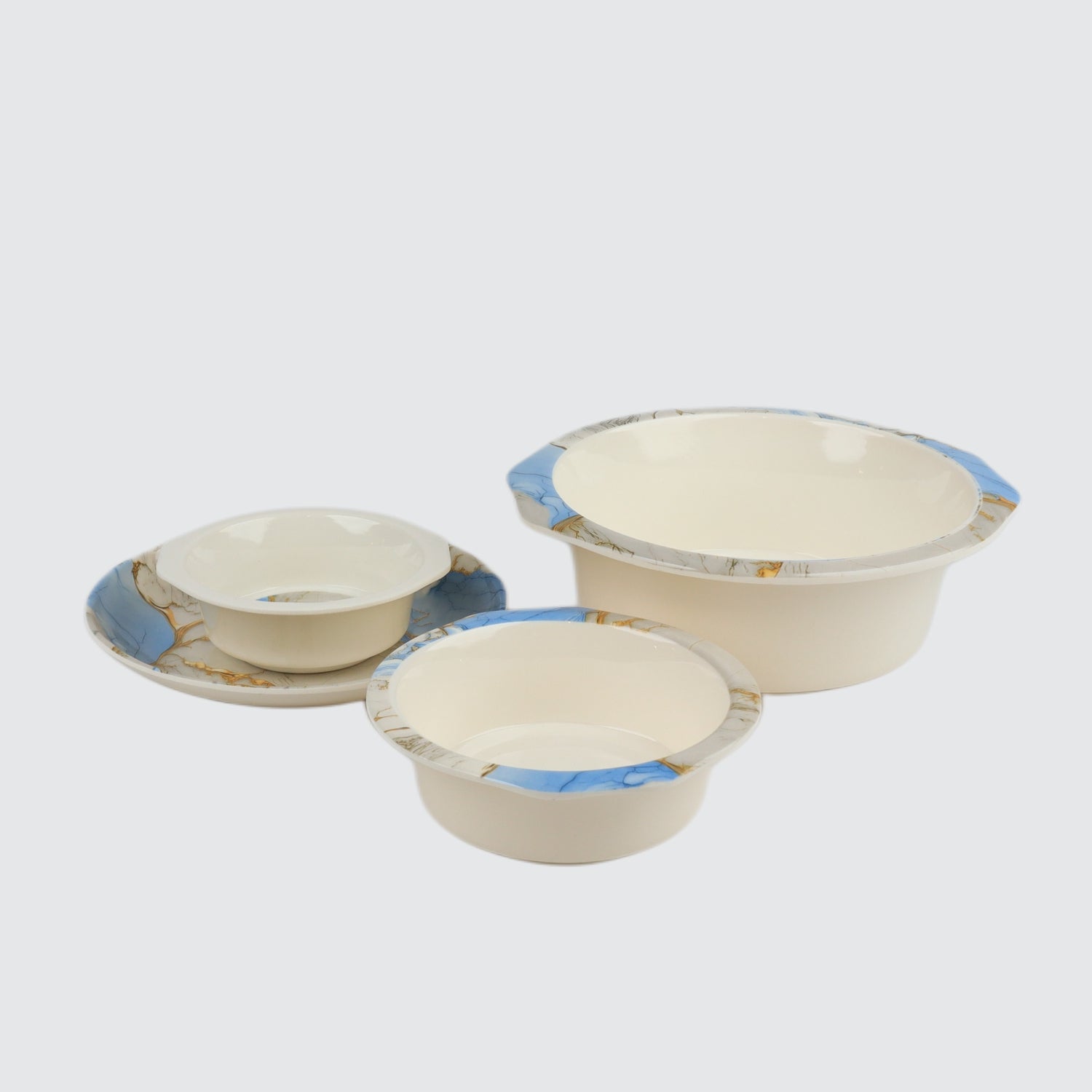 "Melamine crystal-coated dinnerware set by Majestic Chef, a leading cookware brand in Pakistan – durable, stylish, and ideal for everyday use or special occasions."