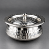 Stainless Steel Serving Handi with Lid – Hammered Finish for Curry, Karahi & Biryani