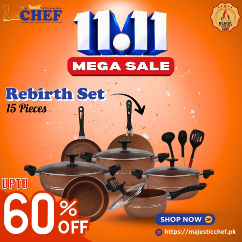 15 Pieces Non Stick Marble Coated Rebirth Gift Pack Set
