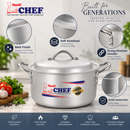 Chef Best Quality Anodized Bright Rose Cooking Pot - Dull Finish/ Matt Finish Hover